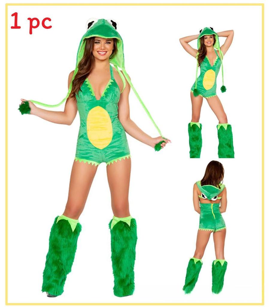 Animal Furry Costume Hood With Mini Skirt Halloween Carnival Cosplay Dress Up Party Outfit