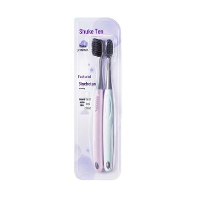 Shuke Bamboo Charcoal Soft Bristle Toothbrush 2-Pack