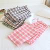 Women's Plaid Cotton Pajama Pants - Summer Thin, Loose Fit, Elastic Waist, Plus Size, Outdoor & Home Wear
