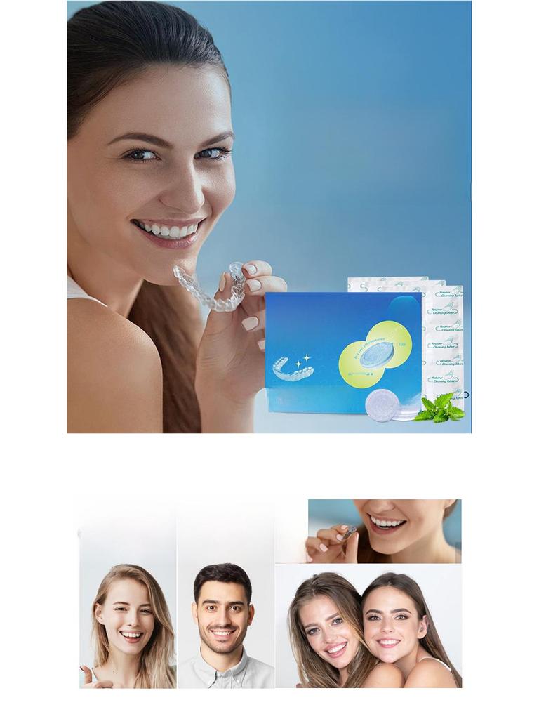 Denture & Braces Cleaning Tablets - Removes Tartar & Stains