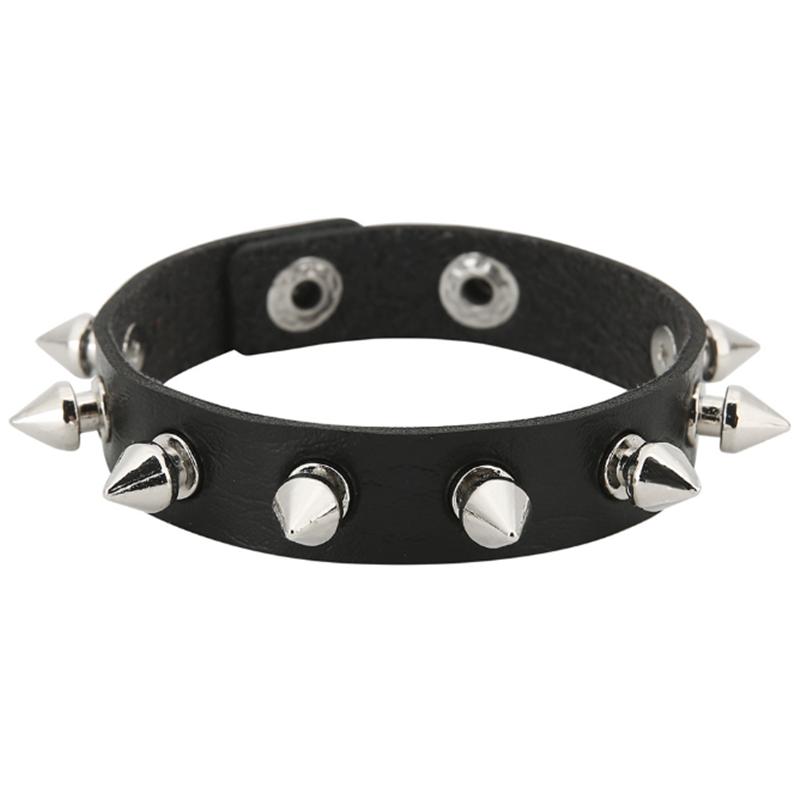 1 Stück Punk Goth Rock spitze Nieten Kegel Nieten Leder Manschette Armband Für Männer Hip Hop Frauen klobiges Armband Pulseras Schmuck