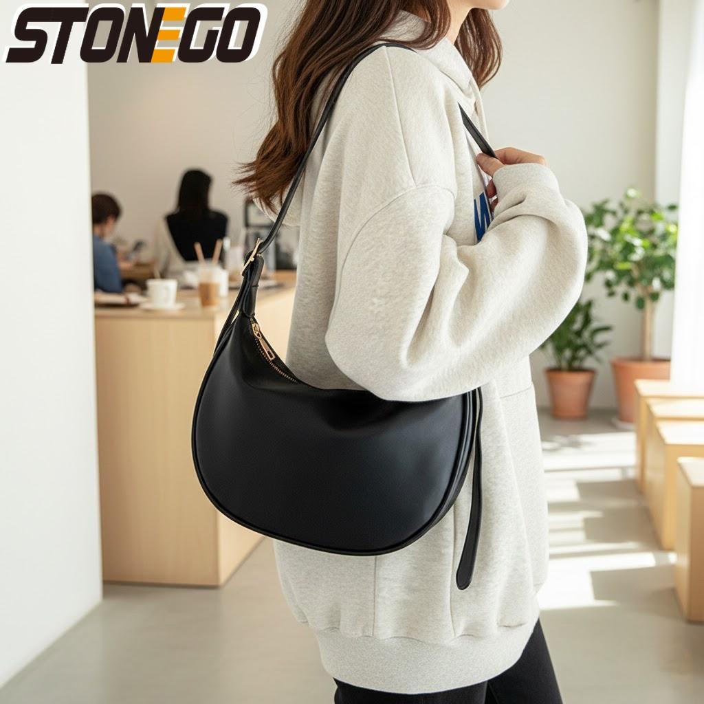 New Summer Soft Leather Shoulder Bag Popular Senior Niche Crossbody Dumpling Bag for Commuting