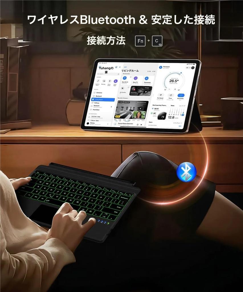 Wireless Surface Tablet Keyboard for Surface Pro with and Doubles As a Magnetic Separate US English Blue 3/Pro 4/Pro 5/Pro 6/Pro 7, Touchpad, 7-Color