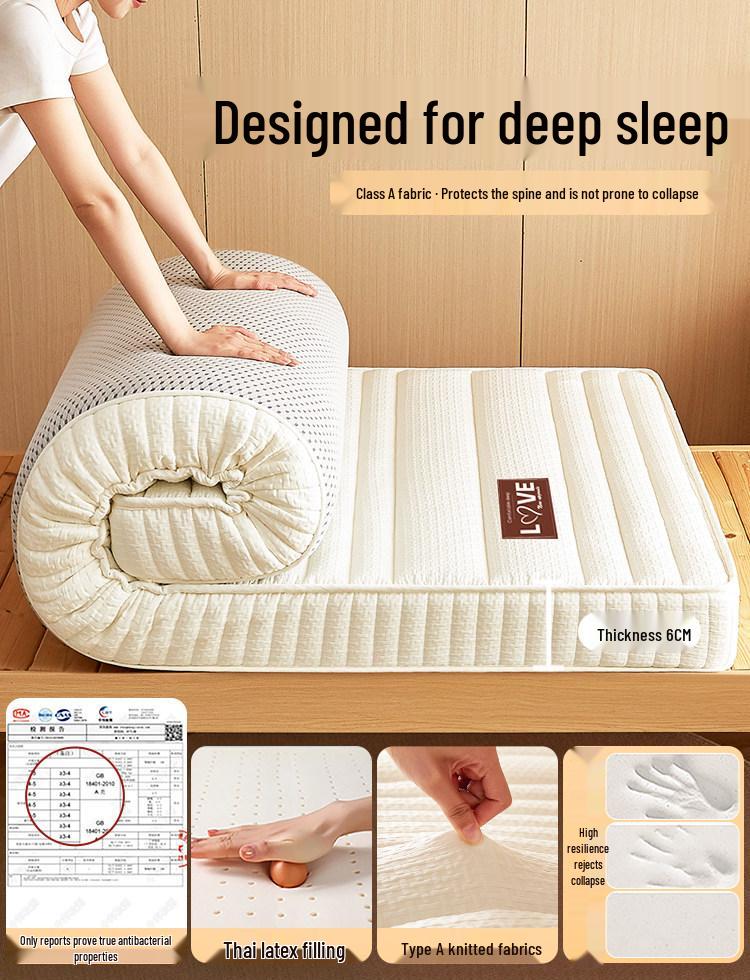 Memory Foam Latex Single Bed Pad for Dorms - 90x190cm