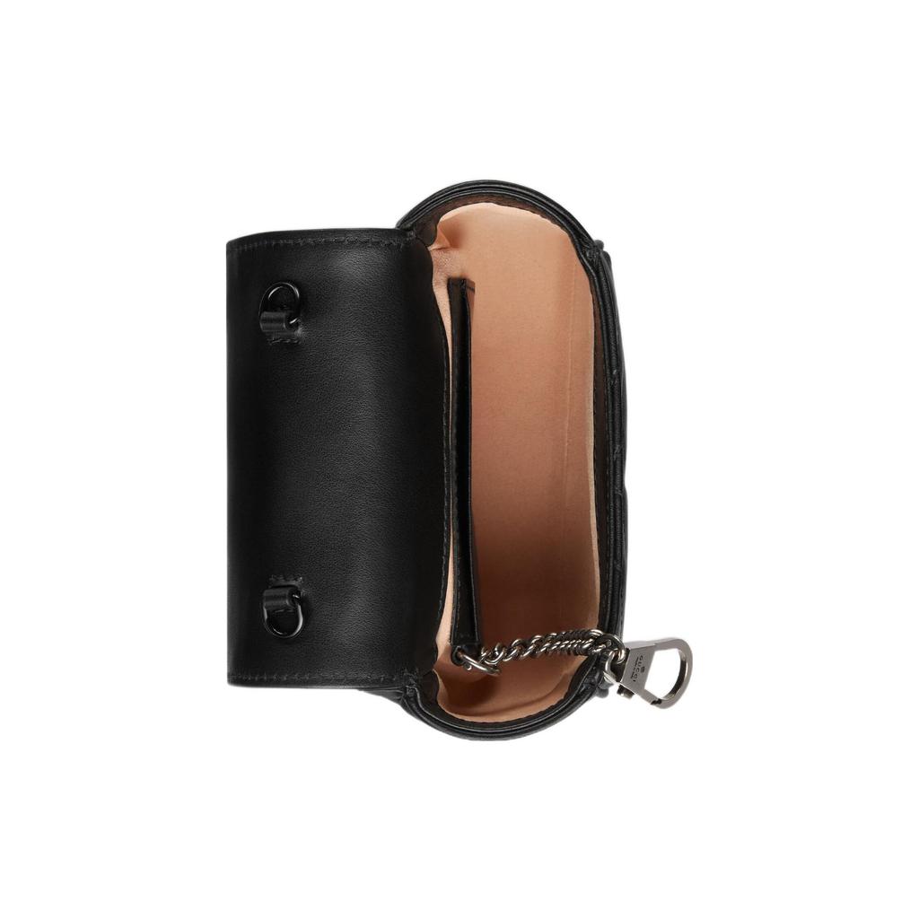 Gucci GG Marmont Series Double G Logo Quilted Leather Waist Bag Women waist bag Black 739599-UM8KV-1000