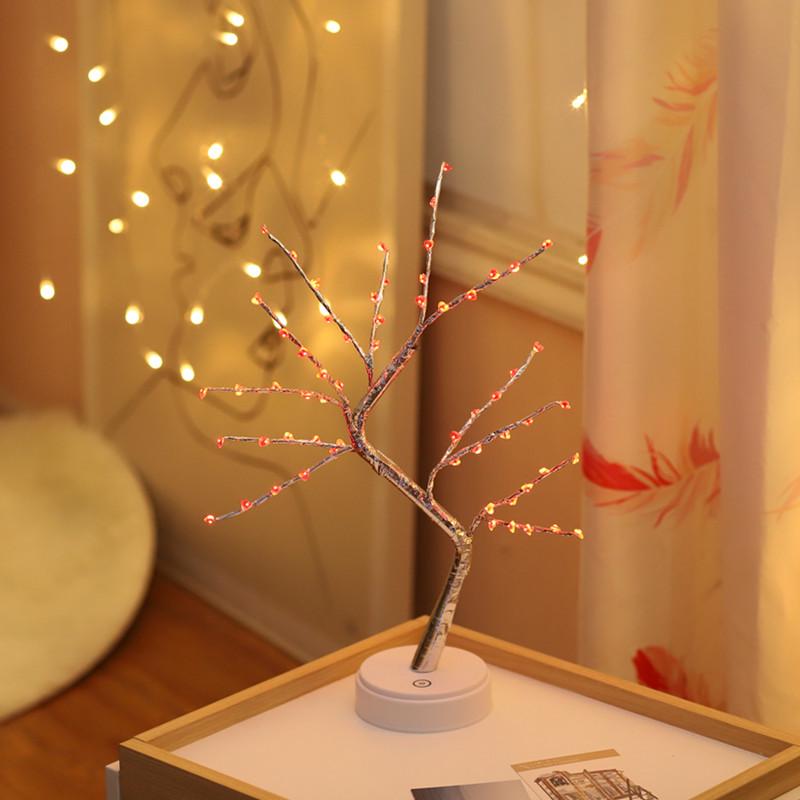 Creative LED Christmas Star & Pearl Tree Lights - Decorative Night Gift