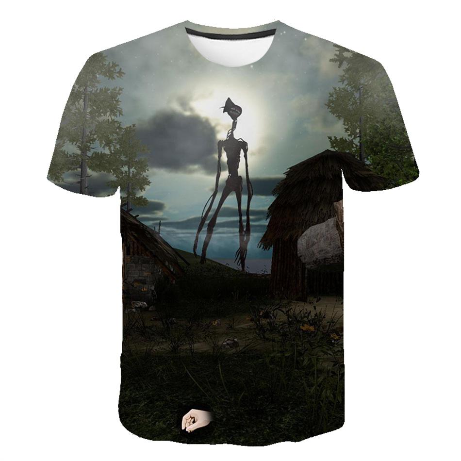 Camisetas de Verão Siren Head com Estampa 3D Streetwear Moda Masculina Casual Oversized Gola Redonda Manga Curta Camisetas Tops Roupas