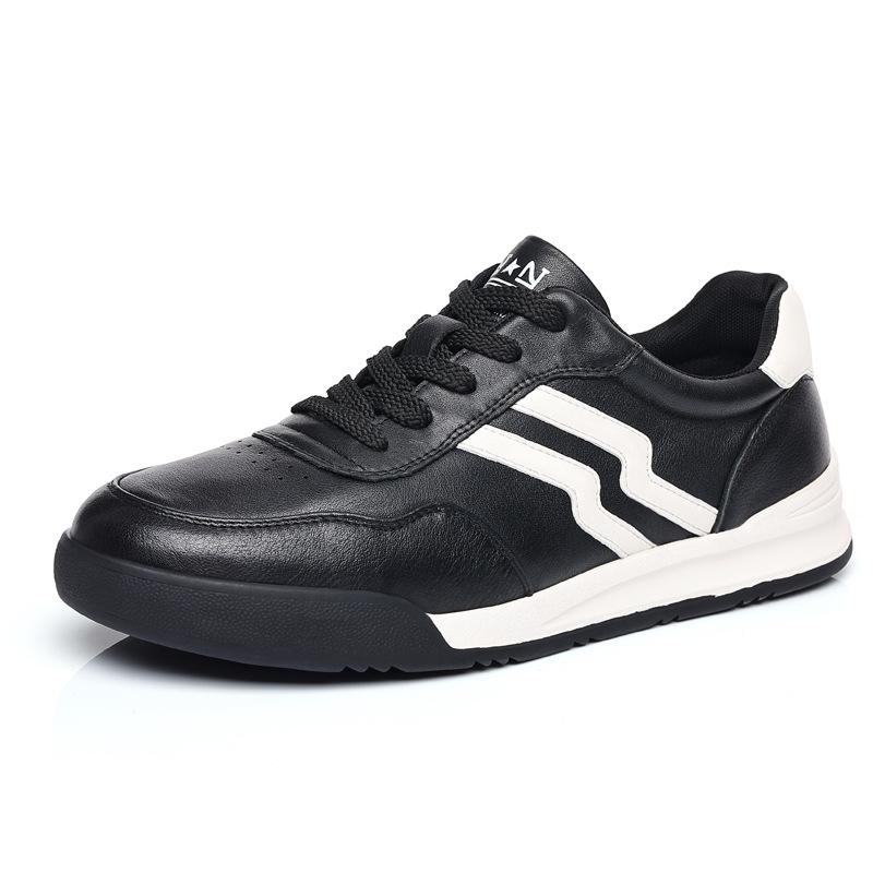 

Первый слой коровьей кожи Новая цветная вставка Универсальные кроссовки Forrest Gump Мужские кожаные повседневные кеды Модная обувь 44