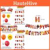 Paper Crafted Fire Truck Scene Decor Set With Aluminum Foil Balloons And Banner