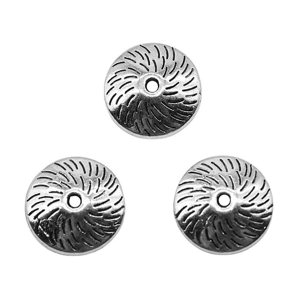Multi Color Flower Edge Spacer Beads Metal Charms For Jewelry Making Accessories