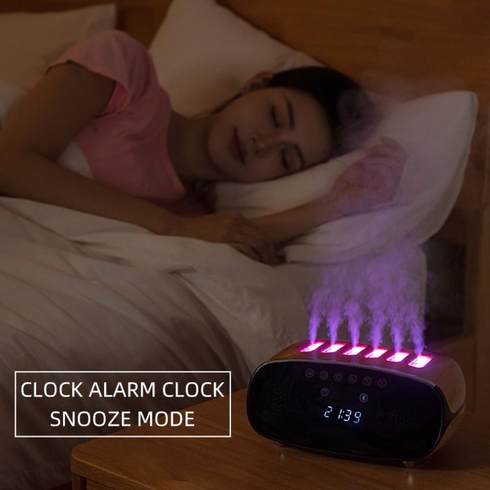 Bluetooth Audio Aroma Essential Oil Diffuser Dynamic Music Spray Air Humidifier Smart Digital Clock Colorful Lighting Humidifier