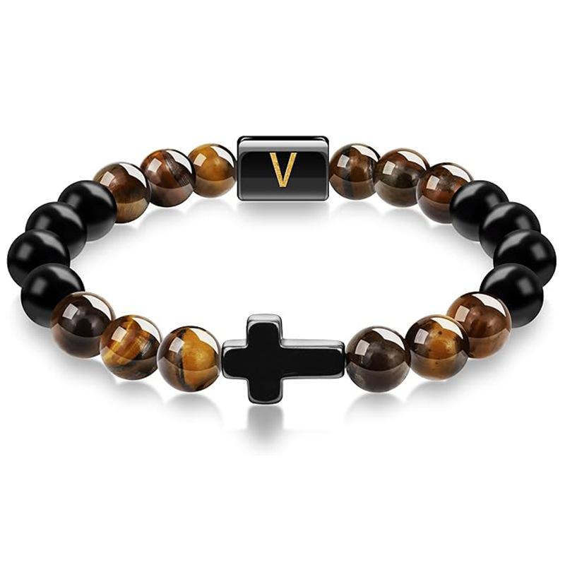 JYL TS Bracelet Men's  Beads Evokes Vintage Style & Strength