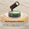 Rechargeable Powered 350°Adjustable Angle Spotlight Uplight Light Three-color Adjustable Touch Switch Control for Indoor Wall