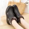 Waterproof Leather Women Boots Fur Lined Casual Ankle Winter Snow Boots Women Warm Shoes Fashion Black Boots