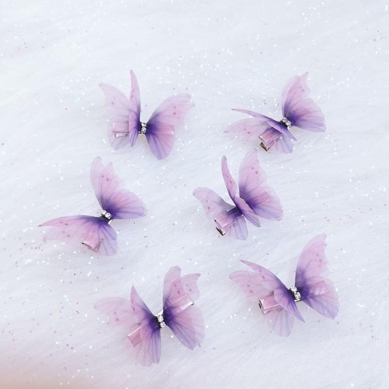 New Cute Princess Mesh Double-layer Butterfly Lovely Girls Hairpins Children Headwear Hairgrip Hair Clips Hair Accessories
