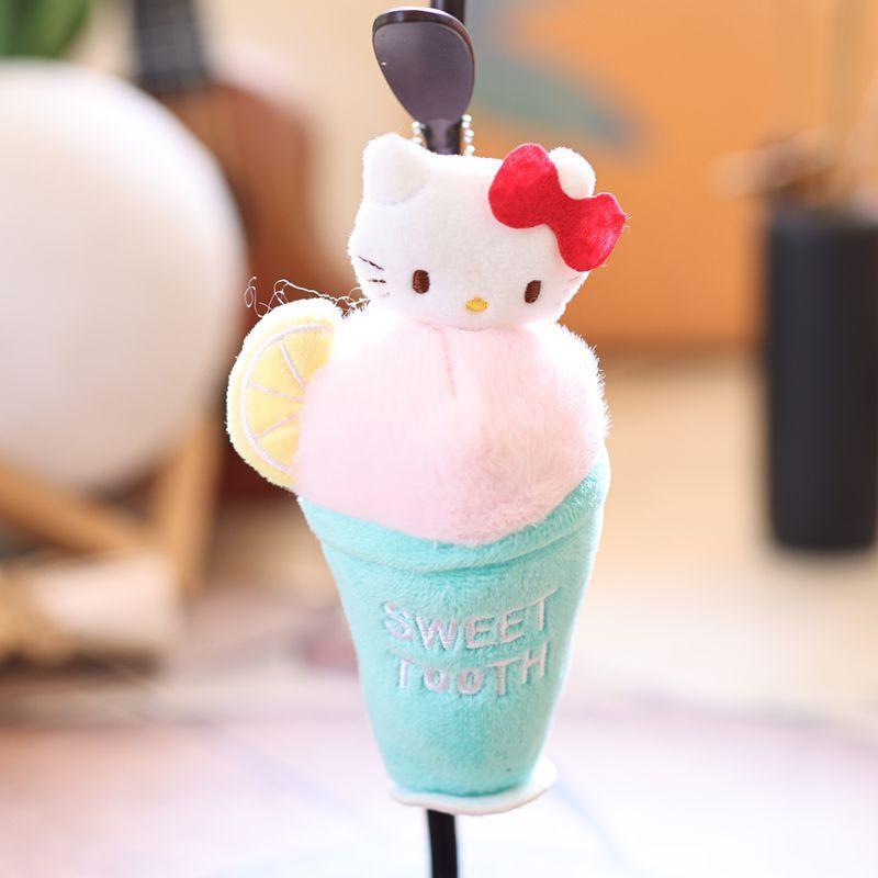 Hello Kitty Plush Cat Keychain With Soft Short Plush For Bag Decor And Keyring Accessory Style A