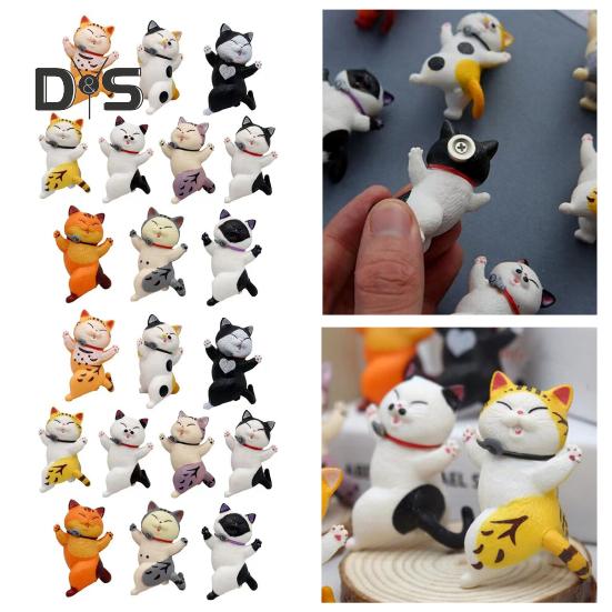 10 Buc. Autocolante Frigider Formă Pisică Desene Animate Autocolante Magnetice pentru Frigider Decorațiune Casă Suport Memo Multifuncțional