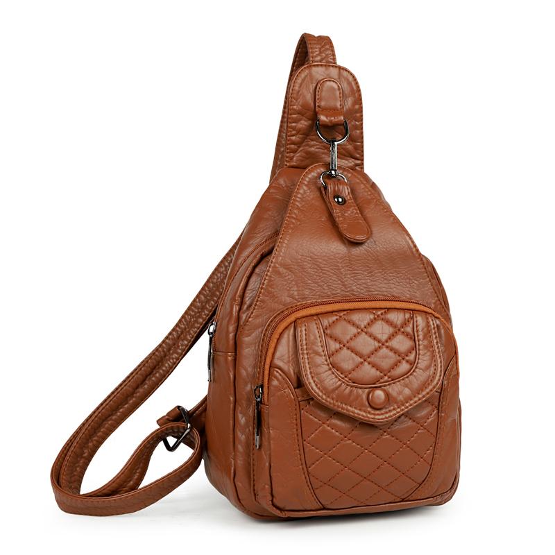 Soft Leather Shoulder Bag Women's Chest Bag Soft Leather Crossbody Bag Travel Satchel