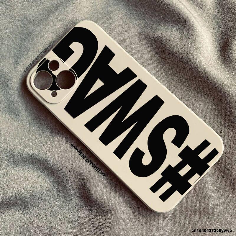 Pink English Letters SWAG Phone Case For Samsung Galaxy A37 A57 F06 M16 A26 A06 A56 A36 A06 A35 A55 A15 A54 A34 A14 A05 4G 5G