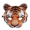 3D Animal Tiger Half Face Cover Party Cosplay Costume EVA Realistic Look for Women Men Yellow