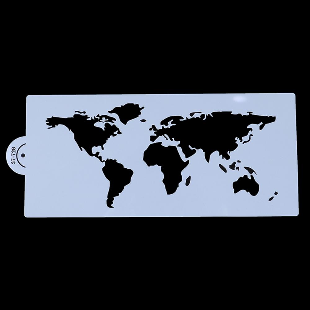 Border Baking Template Art Plastic DIY Fondant Molds Cake Decorating Tool Cake Stencil World Map