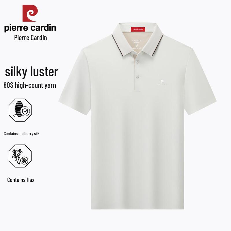 Pierre Cardin Men s Summer Silk-Blend Polo Shirt M