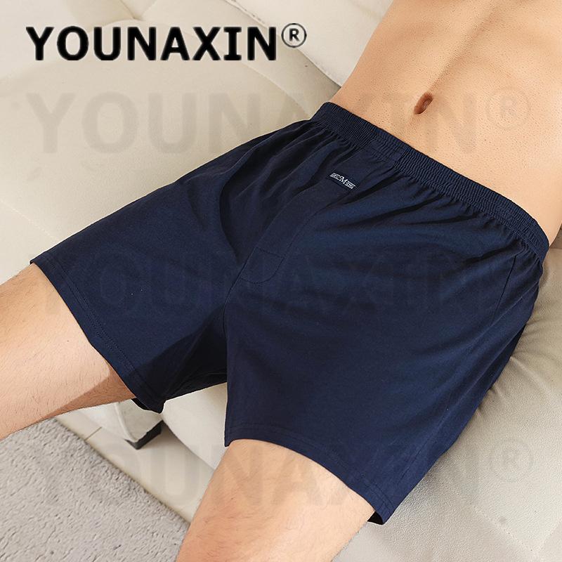 Men's Cotton Boxer Briefs High Waist Casual Plaid Pajama Shorts Plus Size Big Underwear Home Sleep Bottoms M L XL 2XL 3XL