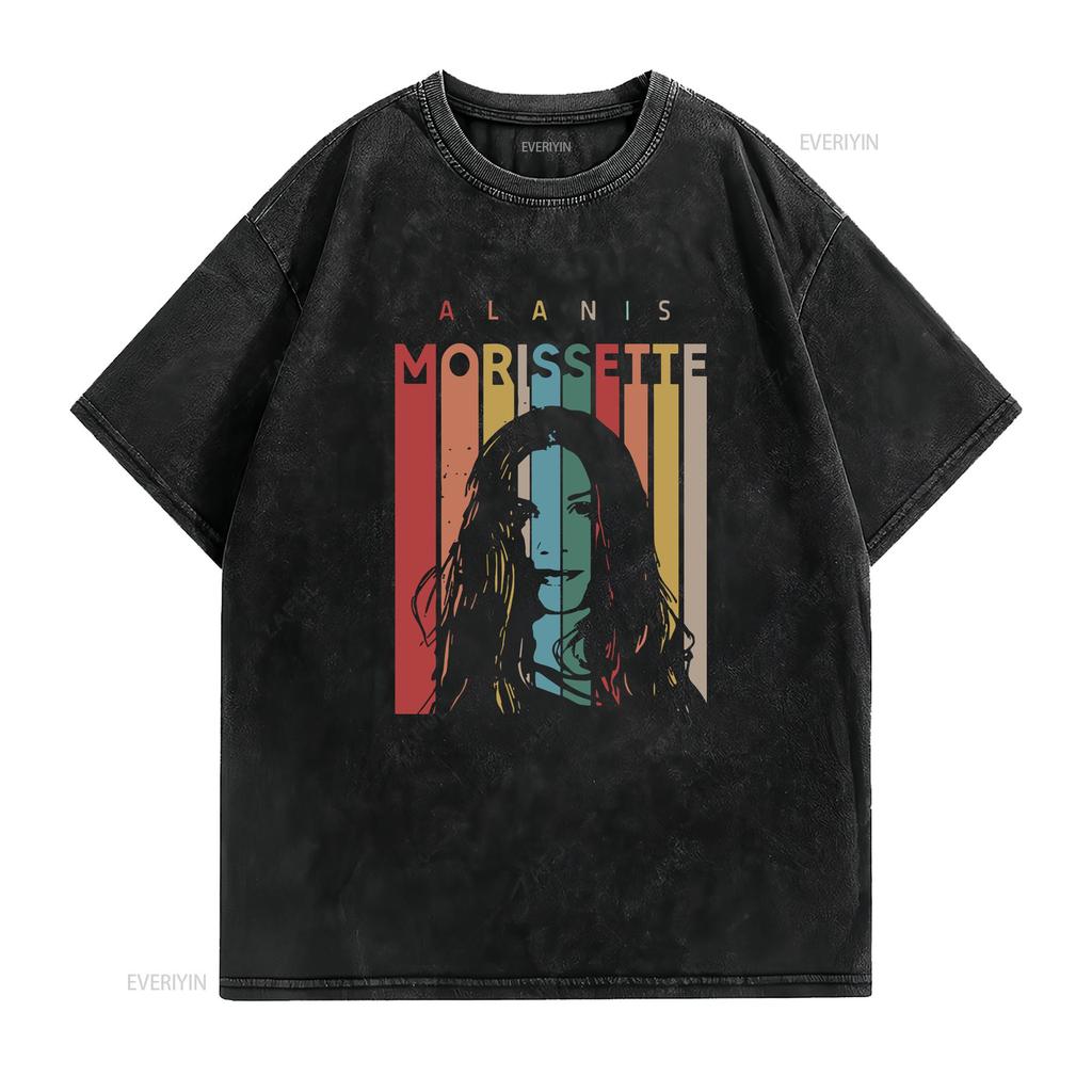Alanis Morissette 90er Vintage T-Shirt The Triple Moon Tour 2024 S 5XL vintage Gewaschen Lässig Dehnbar Stilvoll Mode Leicht