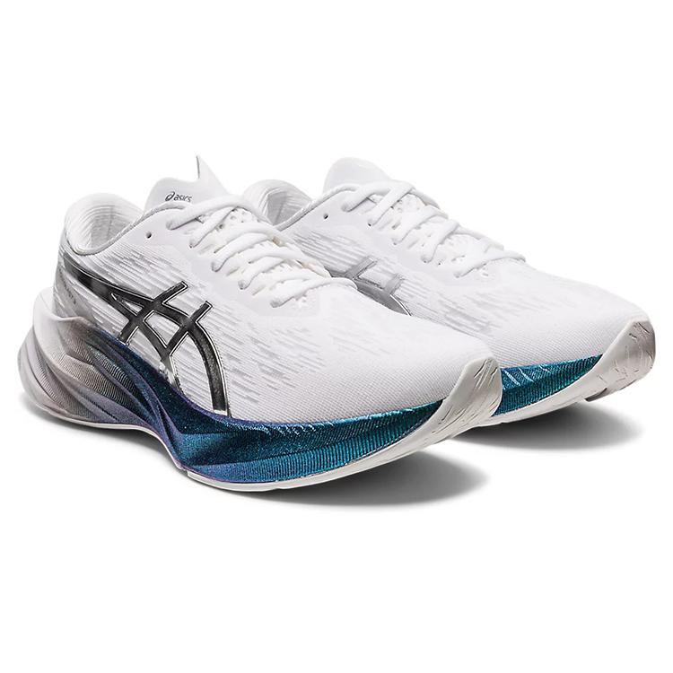 New Asics Novablast 3 Platinum 'White Metallic Blue' Women's 1012B290-100
