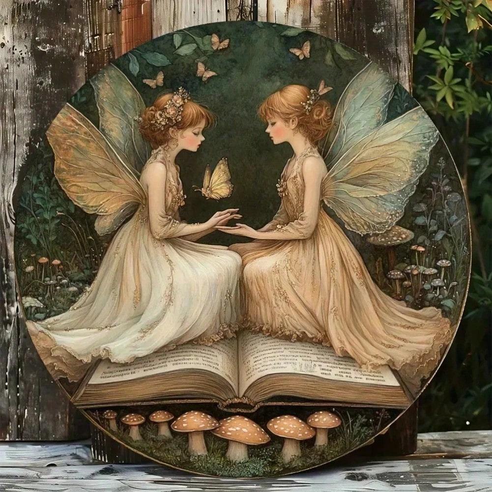 

Enchanting Fairies Tin Sign Antique Landscape Garden Decor for Indoor Outdoor 20x20 разноцветный