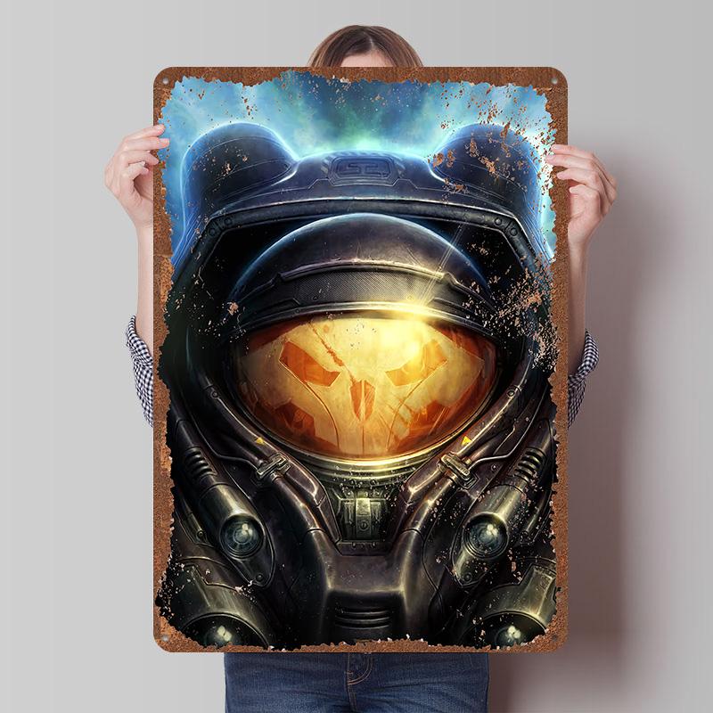 SStarCraft Tinplate Posters Customizable Wall Art Retro Vintage Metal Tin Signs for Decoration Home Decor Items House Interior
