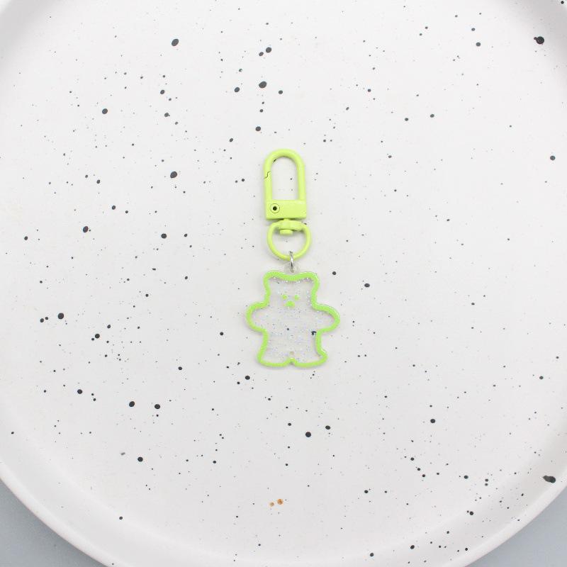 Korean Acrylic Glitter Cartoon Bear Keychain for Schoolbags