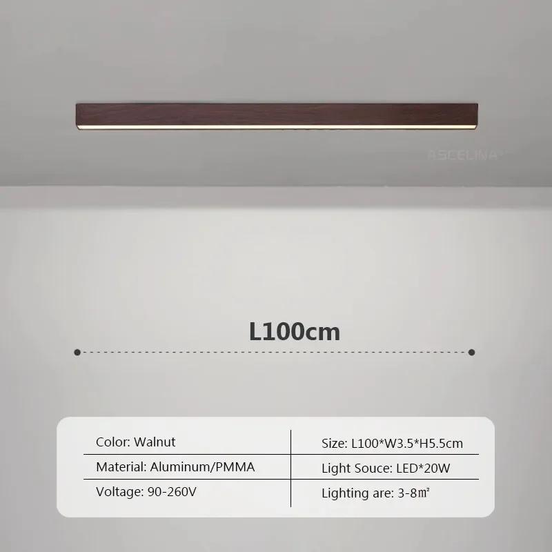 Nordic LED Ceiling Lights Minimalist Long Strip Wooden Decor Lamps For Livingroom Entryway Bedroom Corridor Cloakroom Luminaires