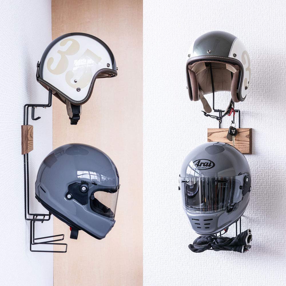 Oaks RENO Helmet Hanger for Drywall Installs Features Discreet Installation Includes Key Hook and Glove Holder Holder, Wall-Mounted (2-Piece Set),