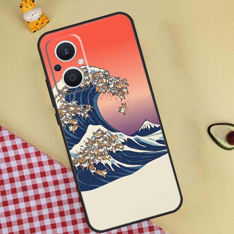 Shiba Inu Cute Cartoon Art Phone Case For OPPO Reno 12 12F 11 13 F 8T 7 8 10 Pro OPPO Find X8 Pro X6 X3 X5 Lite Cover
