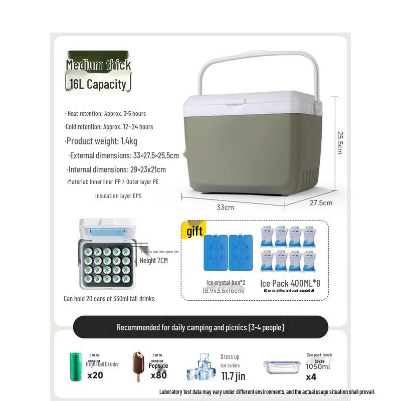 Yizi Lady Portable Camping Cooler Box 16L