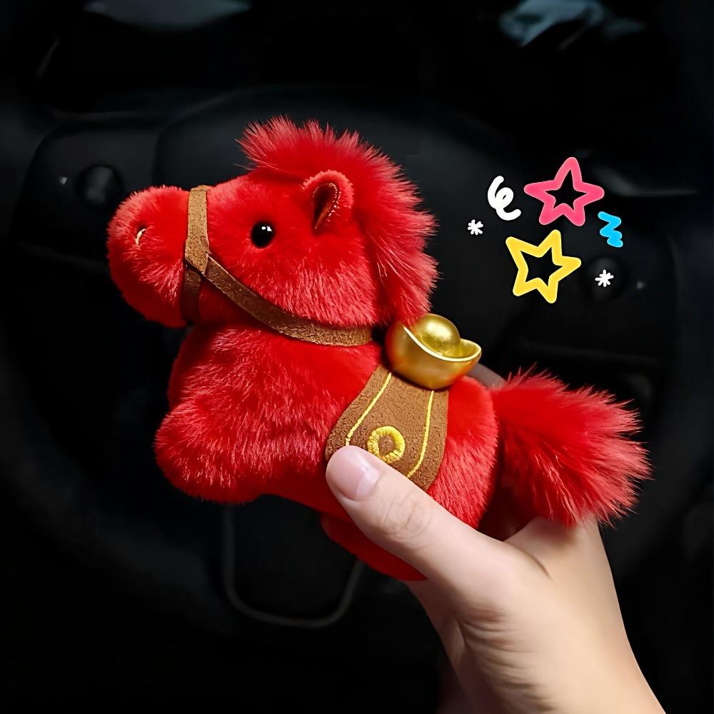 

Good Lucky Horse Year Pony Pendants Soft New Year Horse Charm Pendant Lucky Mascot Doll Desktop Pony Ornament