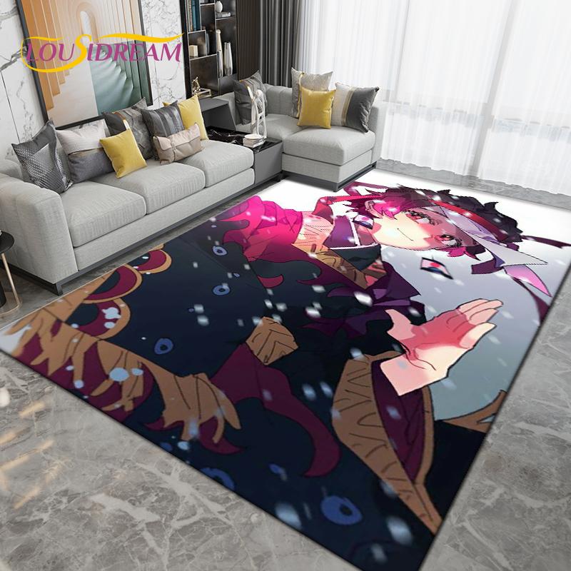 Cartoon Demon Slayer Area Rug Large,Carpet Rug for Living Room Children's Room Decoration,Kids Play Crawl Non-Slip Floor Mat