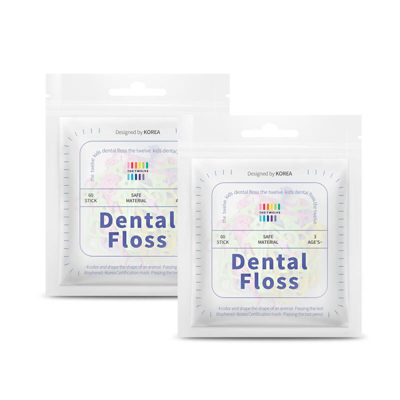 [The Twelve] 2 sets of 60 disposable children s dental floss Dirt Twelve Baby Dental Floss 60 pieces x 2