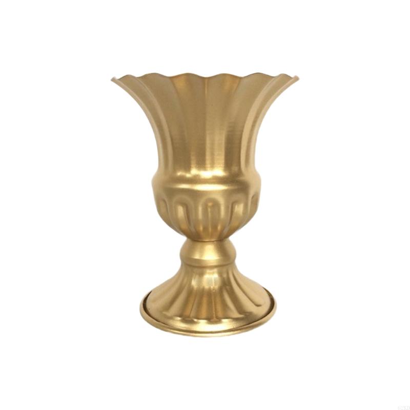 62KD Vintage Metal Flower Vase Farmhouse Pot for Fresh Dried Floral Arrangements Table Centerpiece Rustic Home Decor