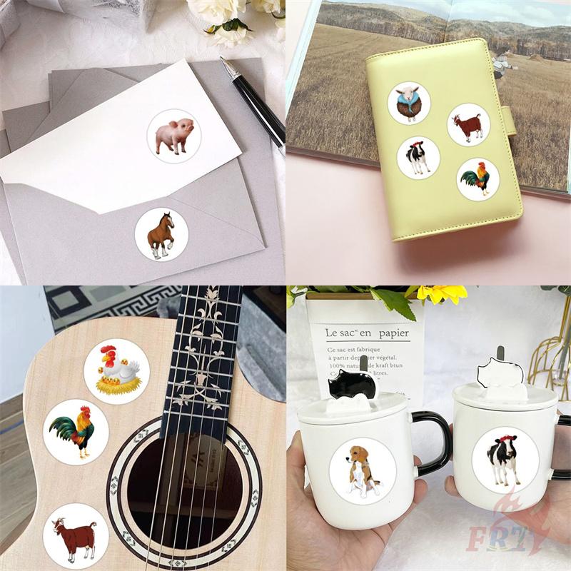 500Pcs/Roll Farm Animals Kids Rewards Stickers - DIY Scrapbooks Album Decor Sealing Label Decals
