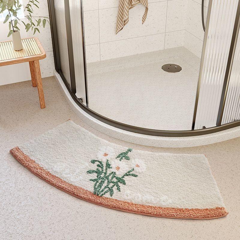 Bellis Perennis Shower Mat With Nonslip Surface For Bathroom Safety Shape Daisy,40x75cm