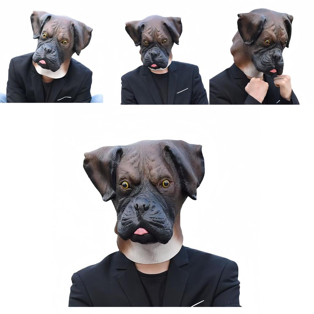 Pet Dog Mask Latex Costume For Halloween And Cosplay Dogs Animal Props