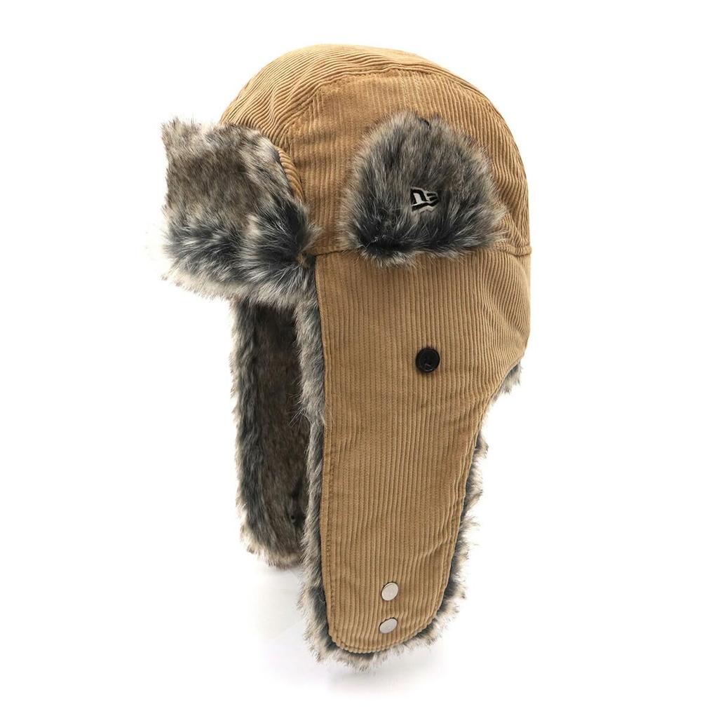 New Era Men's Cap, Corduroy Trapper, Beige, THE TRAPPER, 13750847, Beige, XL (63cm)