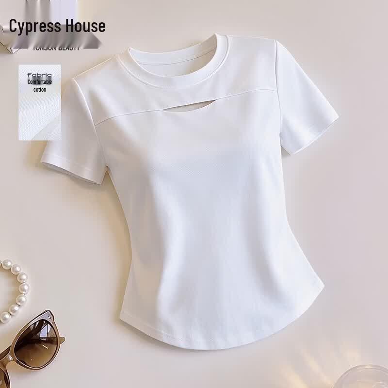 Women s Hollow-Out Short Sleeve T-Shirt M