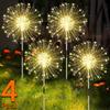1/2/4Pcs Solar LED Firework Fairy Light Outdoor Garden Decoration Lawn Pathway Light For Patio Yard Party Christmas Wedding