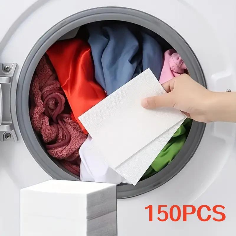 150 Pieces (3 Packs) of Laundry Color Catcher Sheets, Anti-Color Transfer Sheets, Anti-Dyeing Color-Absorbing Paper for Home Washing Machi