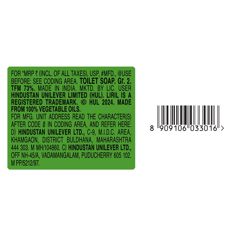 Liril Limettenseife 125gX6N 1er-Pack | Erfrischende Badeseife für Männer und Frauen | Zitrusduft-Reiniger mit langanhaltender Frische