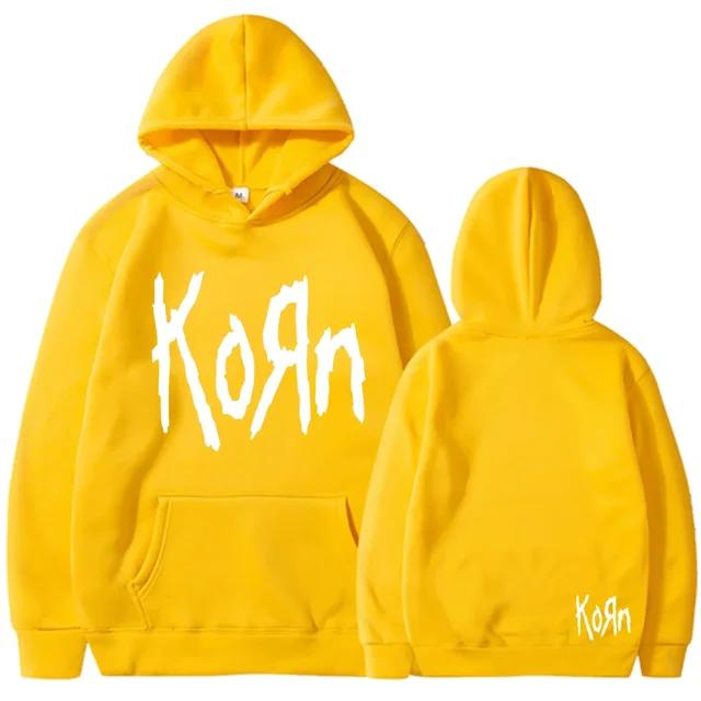 Korn Rock Band Letter Hoodie Men Women Hip Hop Harajuku Hoodies Leisure High Street Sweatshirt Autumn Winter Unisex Sweatshirts
