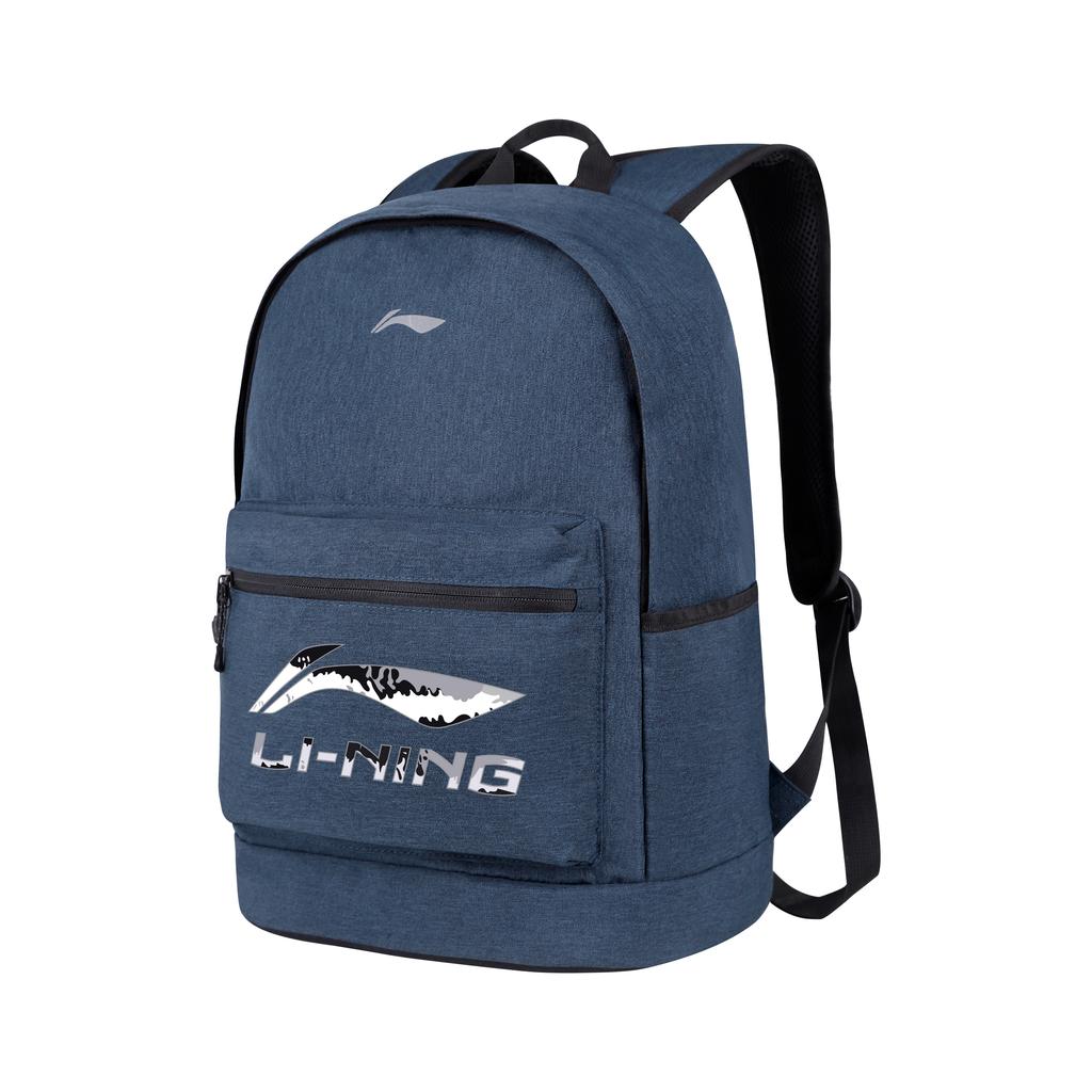 Li-Ning Large Capacity Lightweight Fashionable Versatile Polyester Backpack Unisex Backpack Blue-Mist YBSU167-2A6